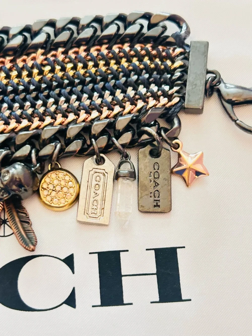 EXTREMELY RARE Coach Y2K Tribal Charm Bracelet - Picture 8 of 14